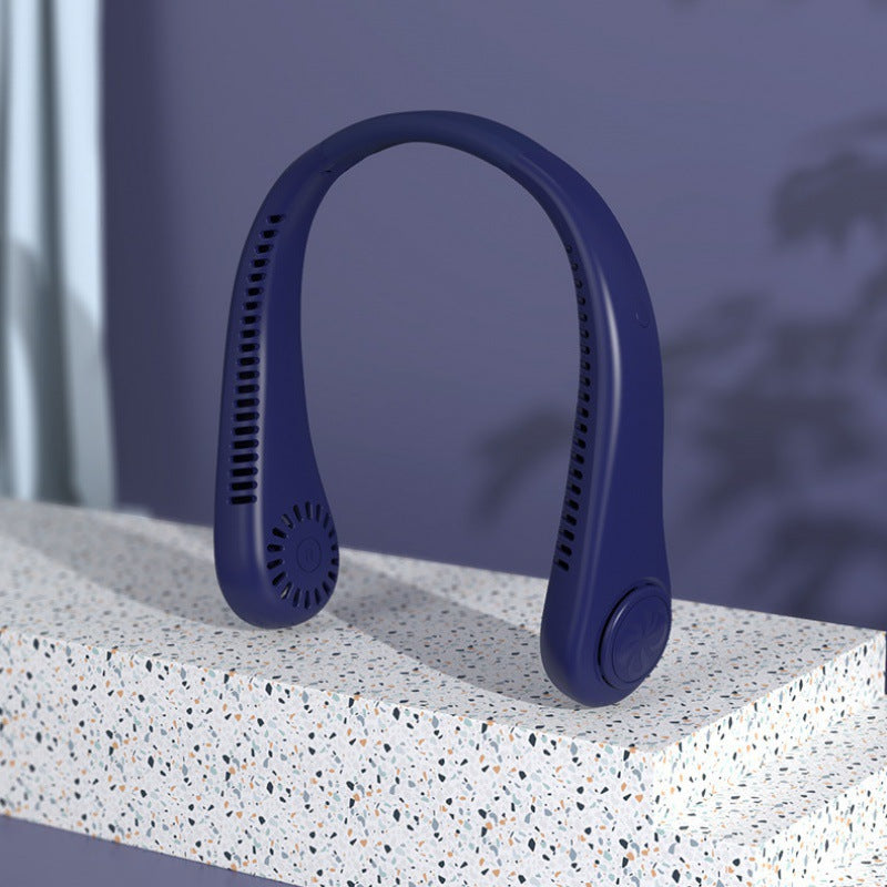 "Portable Bladeless Neck Fan with Digital Display | 3-Speed Hands-Free Cooling"