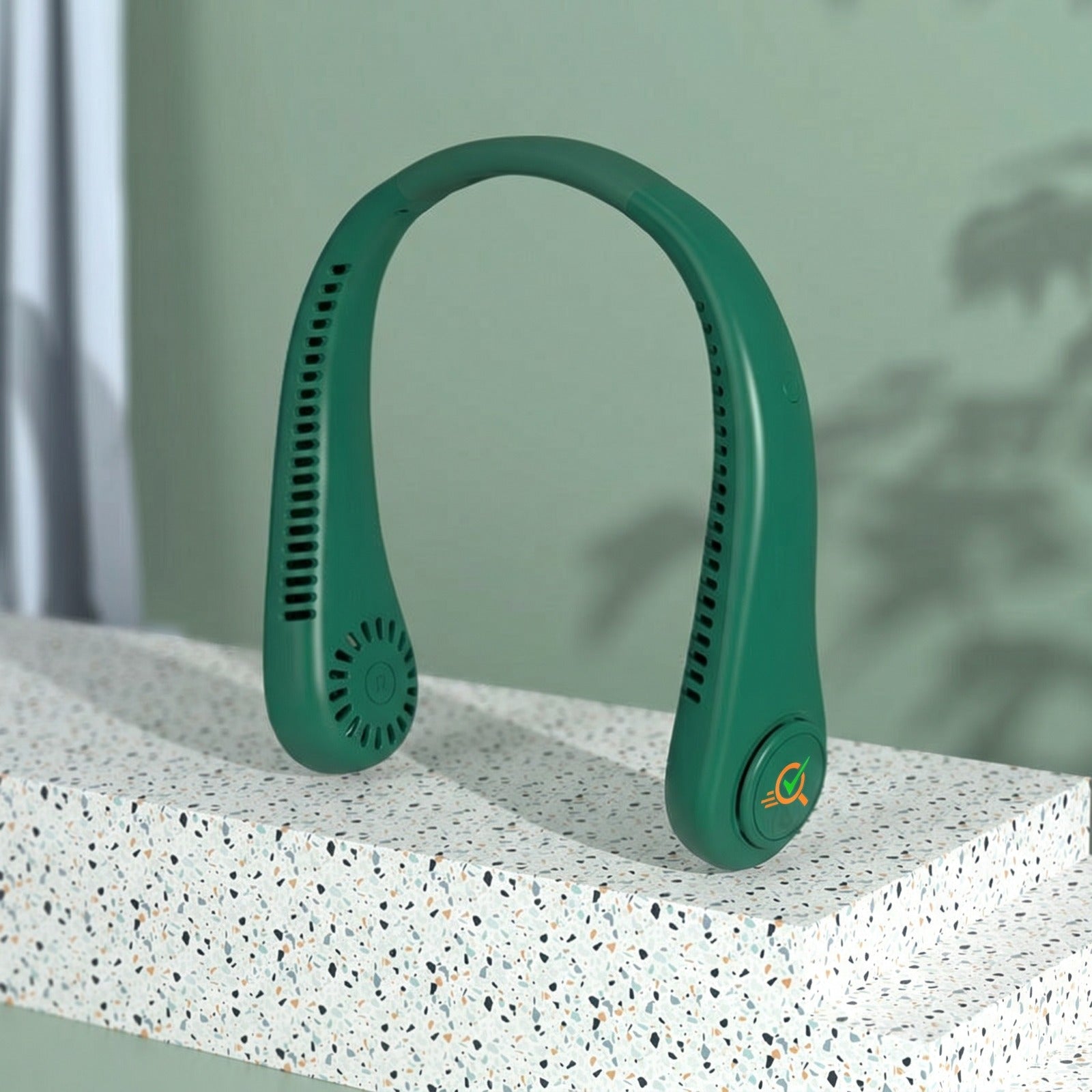 "Portable Bladeless Neck Fan with Digital Display | 3-Speed Hands-Free Cooling"